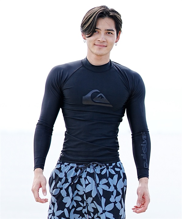 QUIKSILVER クイックシルバー メンズ ラッシュガード 長袖 Tシャツ ロンT 水着 UVカット ALL TIME LR QLY241021