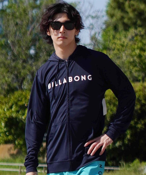 【クーポン対象】BILLABONG ビラボン メンズ 長袖 ラッシュガード パーカー ジップアップ UVケア ロゴ フード BE01A-852