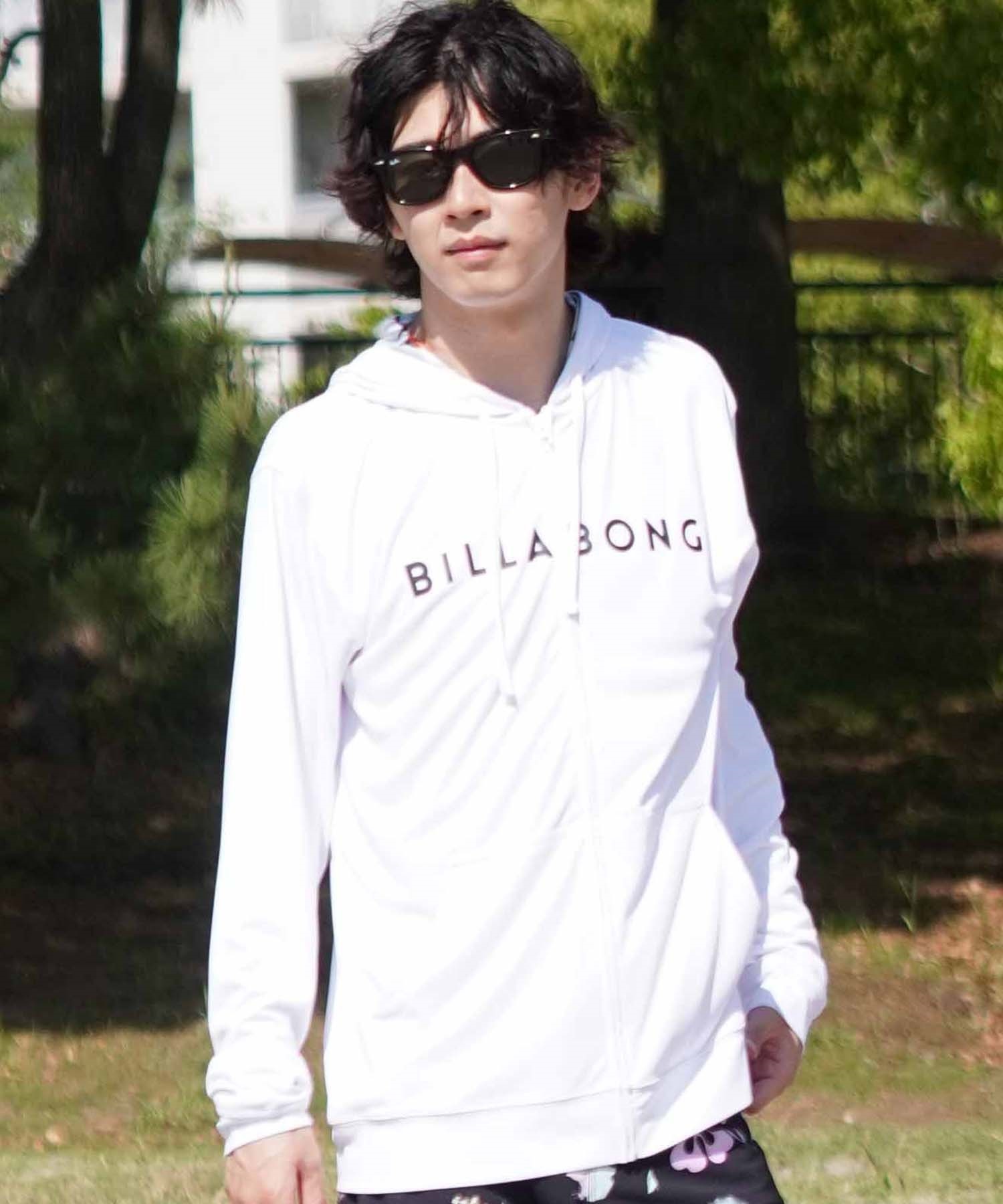 BILLABONG ビラボン メンズ 長袖 ラッシュガード パーカー ジップアップ UVケア ロゴ フード BE01A-852(WHT-S)