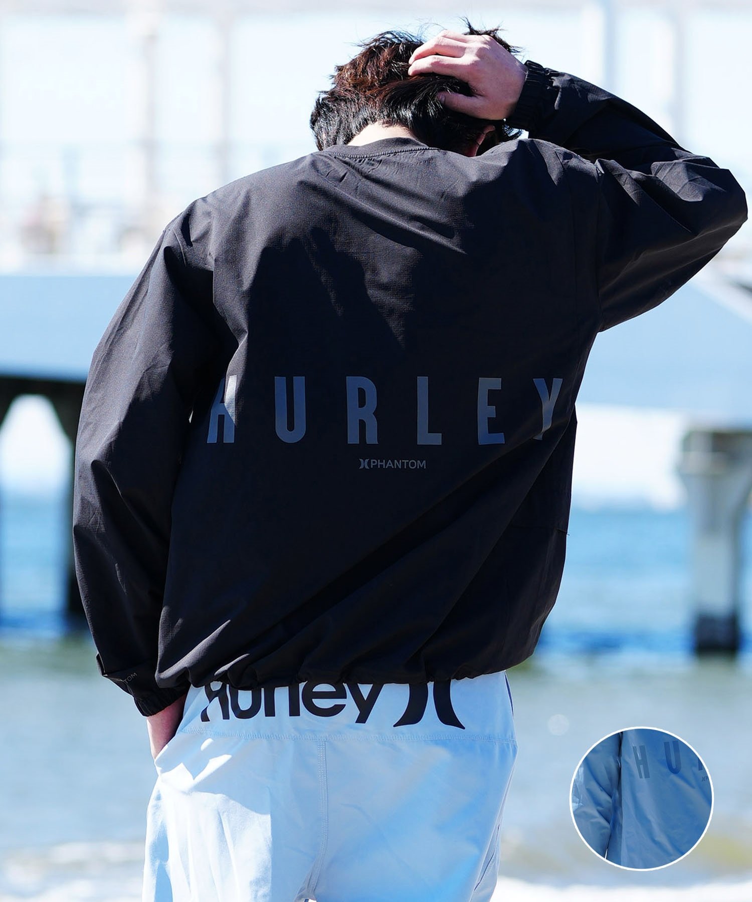 Hurley ハーレー PHANTOM WOVEN LONG SLEEVE ファントム ウーブン メンズ ラッシュガード 24MRSMRG10(BLK-M)