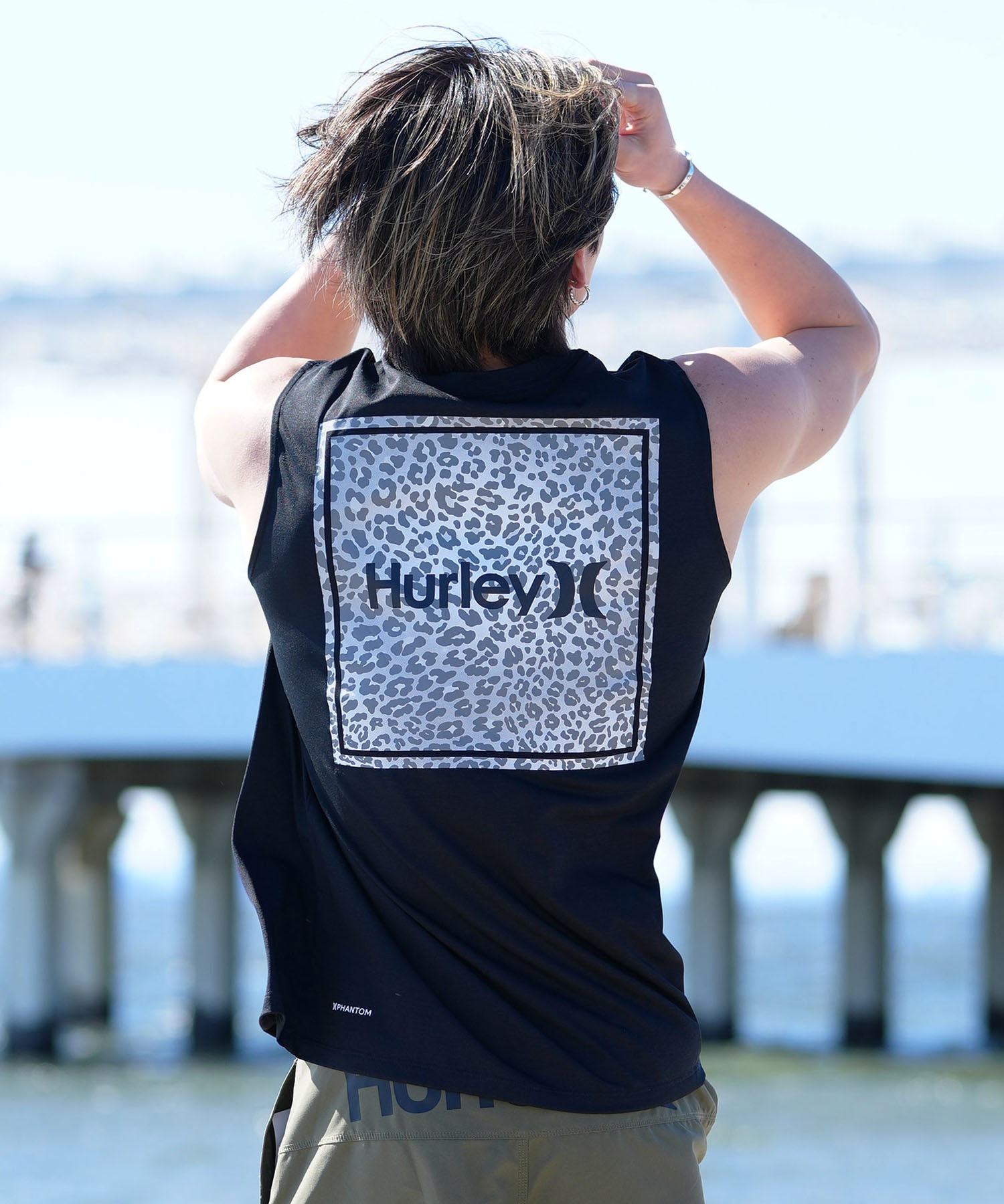 Hurley ハーレー PHANTOM LEOPAD SQUARE SLEEVELESS メンズ ラッシュガード 水陸両用 24MRSMUT011(BLK-S)