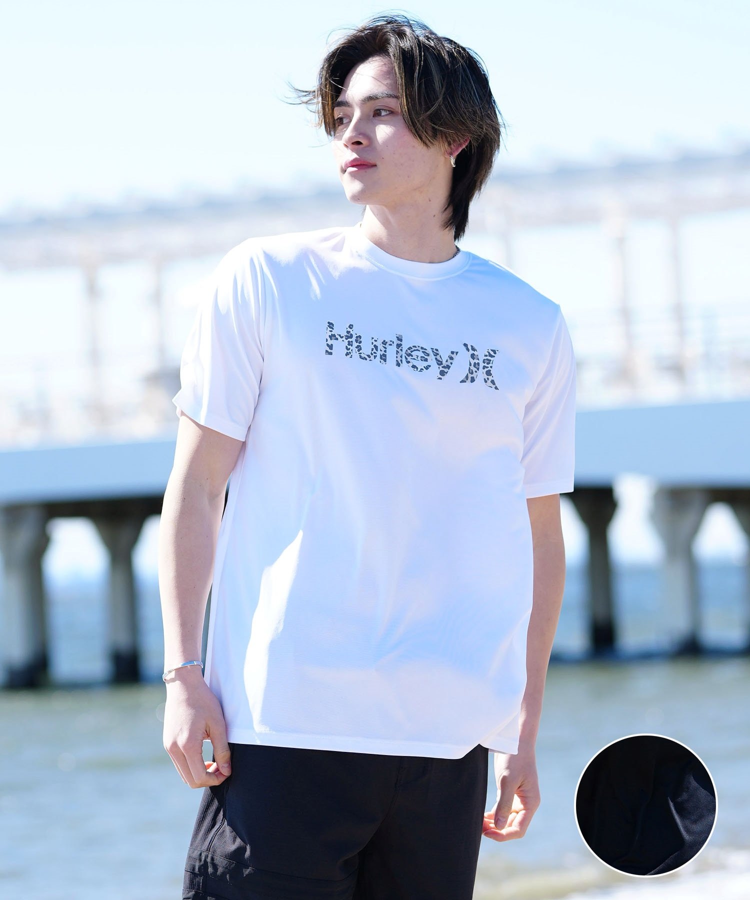 Hurley ハーレー メンズ 半袖Tシャツ ラッシュガード 水陸両用 UVケア ブランドロゴ MRG2411028(WHT-S)