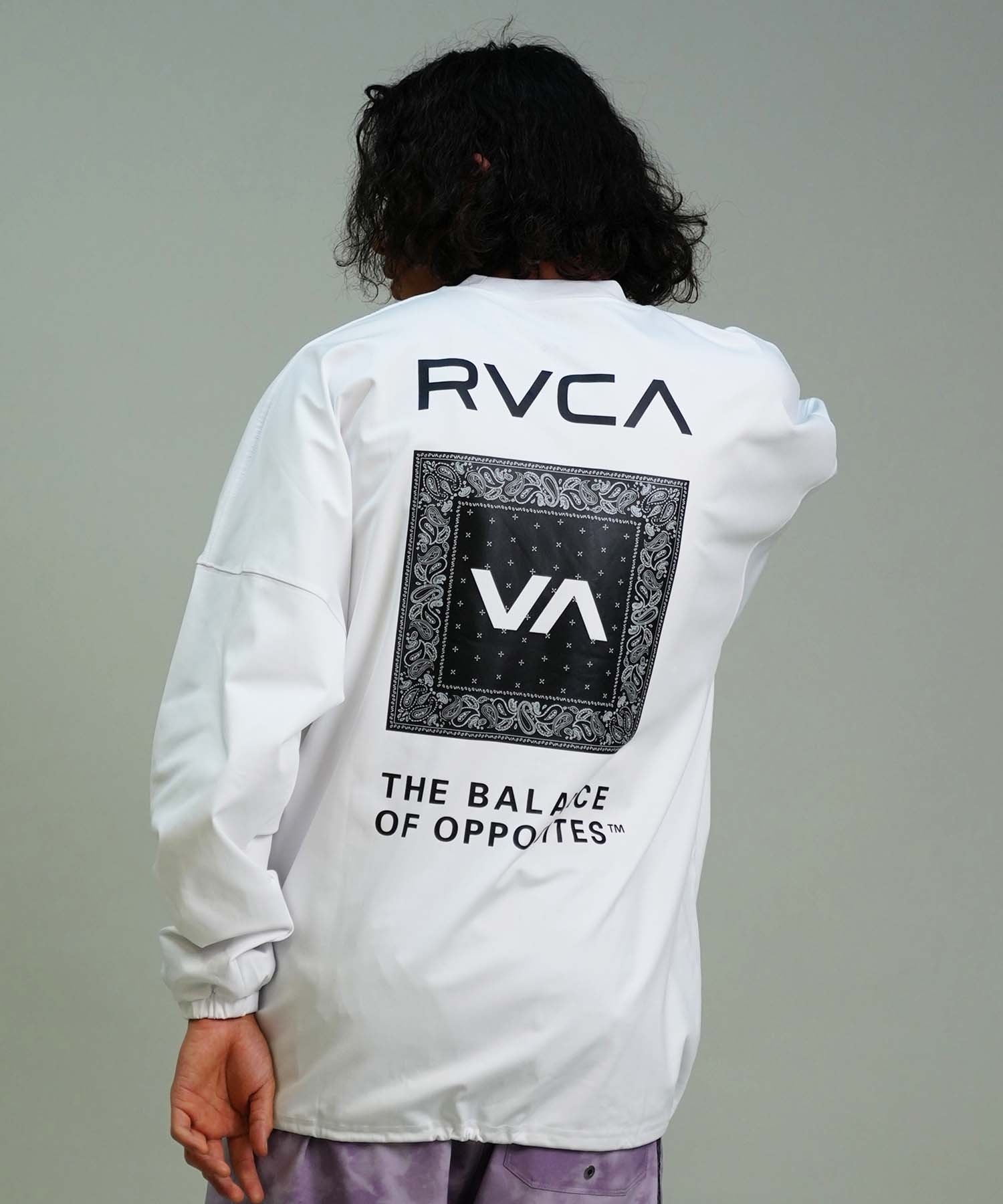 RVCA ルーカ メンズ ラッシュガード 長袖 Tシャツ バックプリント 裾ドローコード ドロスト 水陸両用 BE04A-P06(WHT-S)