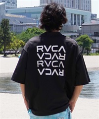 RVCA ルーカ メンズ ラッシュガード 半袖 Tシャツ オーバーサイズ バックプリント ロゴ 水陸両用 BE04A-P26(BLK-S)