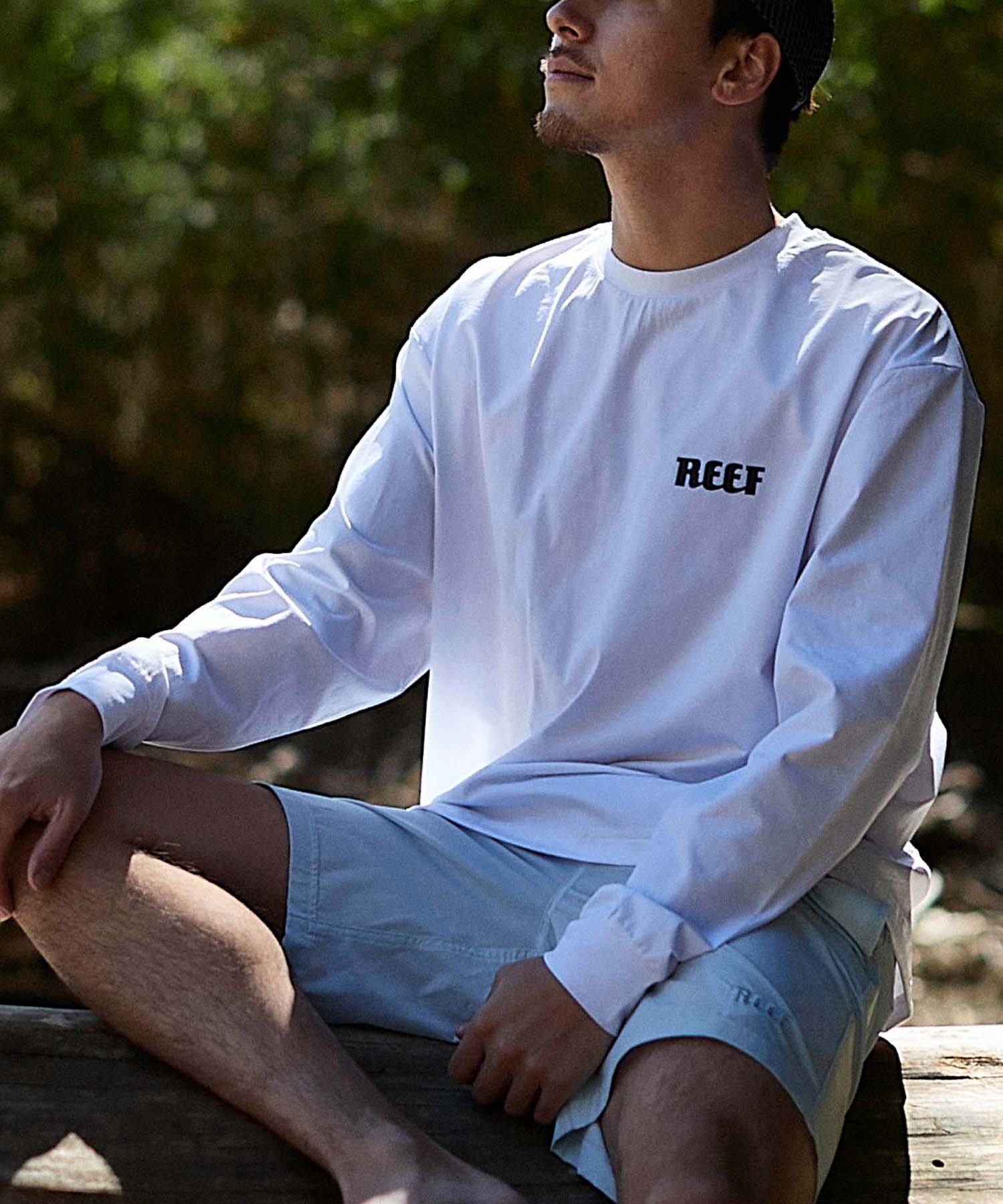 REEF リーフ メンズ 長袖 Tシャツ ラッシュガード 水陸両用 ユーティリティ UVケア ワンポイント RFTEM2320(WHT-M)