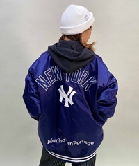 Manhattan Portage/マンハッタンポーテージ レディース ジャケット スタジャン オーバーサイズ MLB MP-MLB01(NV/WT-L)