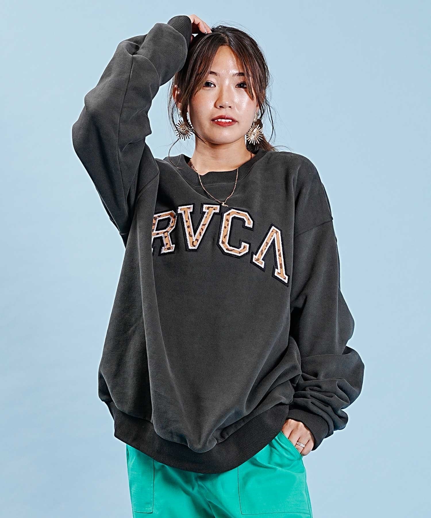 RVCA/ルーカ レディース トレーナー スウェット レオパード柄 ビッグ