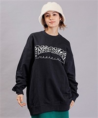 THRASHER/スラッシャー トレーナー スウェット クルーネック サガラ刺繍 裏毛 ムラサキスポーツ限定 THMUL-23F0001(BLK1-M)