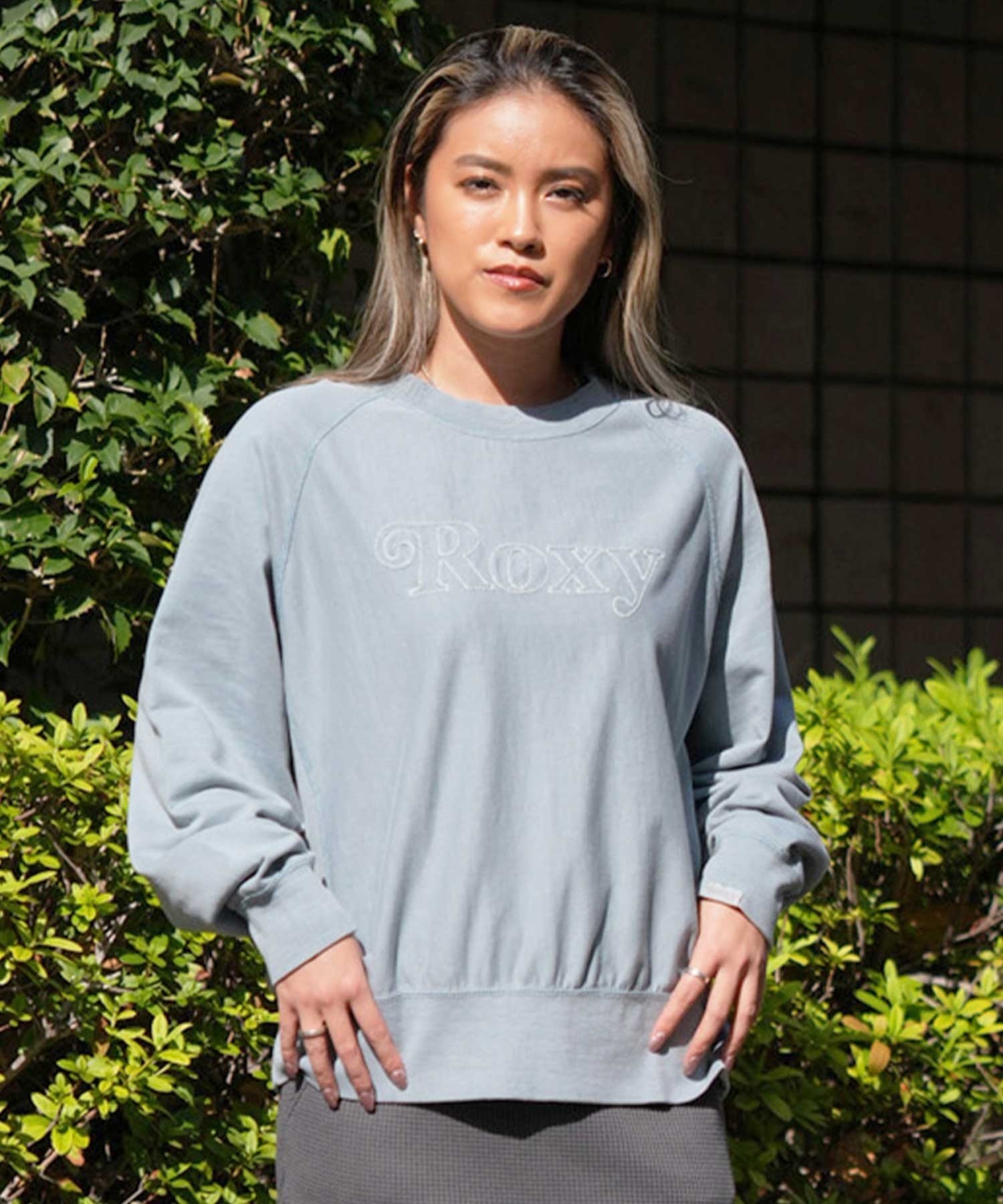 ROXY ロキシー RLT241067 レディース トレーナー 長袖 Tシャツ 刺繍 ロゴ(IND-M)