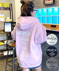 RVCA/ルーカ レディース ジップアップ パーカー オーバーサイズ バックプリント BD044-P03 ムラサキスポーツ限定(PNK-M)