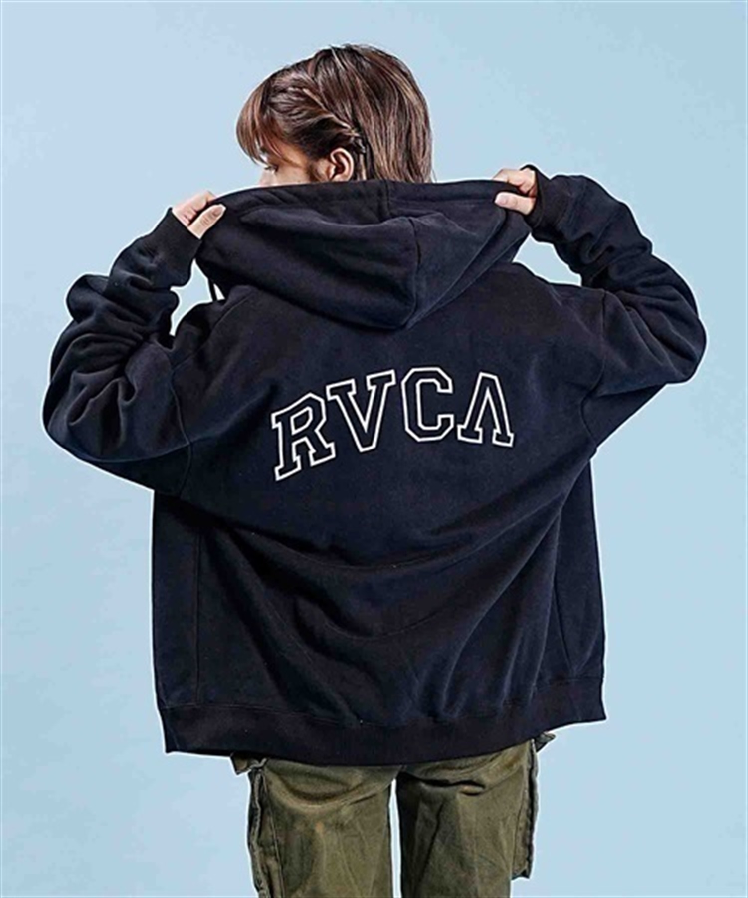 RVCA/ルーカ ARCHED RVCA ZIP HOODIE スウェット パーカー ジップアップ BD044-158(BLK-S)