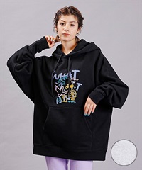 What it isNt ART BY MARKGONZALES/ワット イット イズント マークゴンザレス レディース パーカー オーバーサイズ 裏起毛 2H7-63582(BLK-FREE)