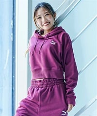 PUMA/プーマ レディース クロップドパーカー ショート丈 裏起毛 TR 621409(22-S)