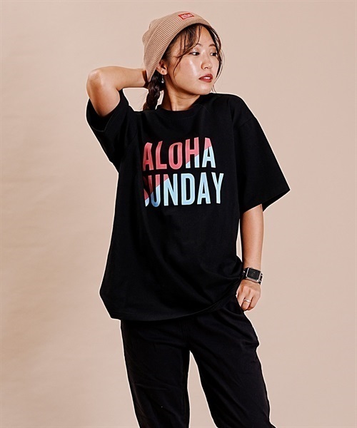 ALOHA SUNDAY/アロハサンデー デザインTシャツ AS-MS-005 ムラサキ 