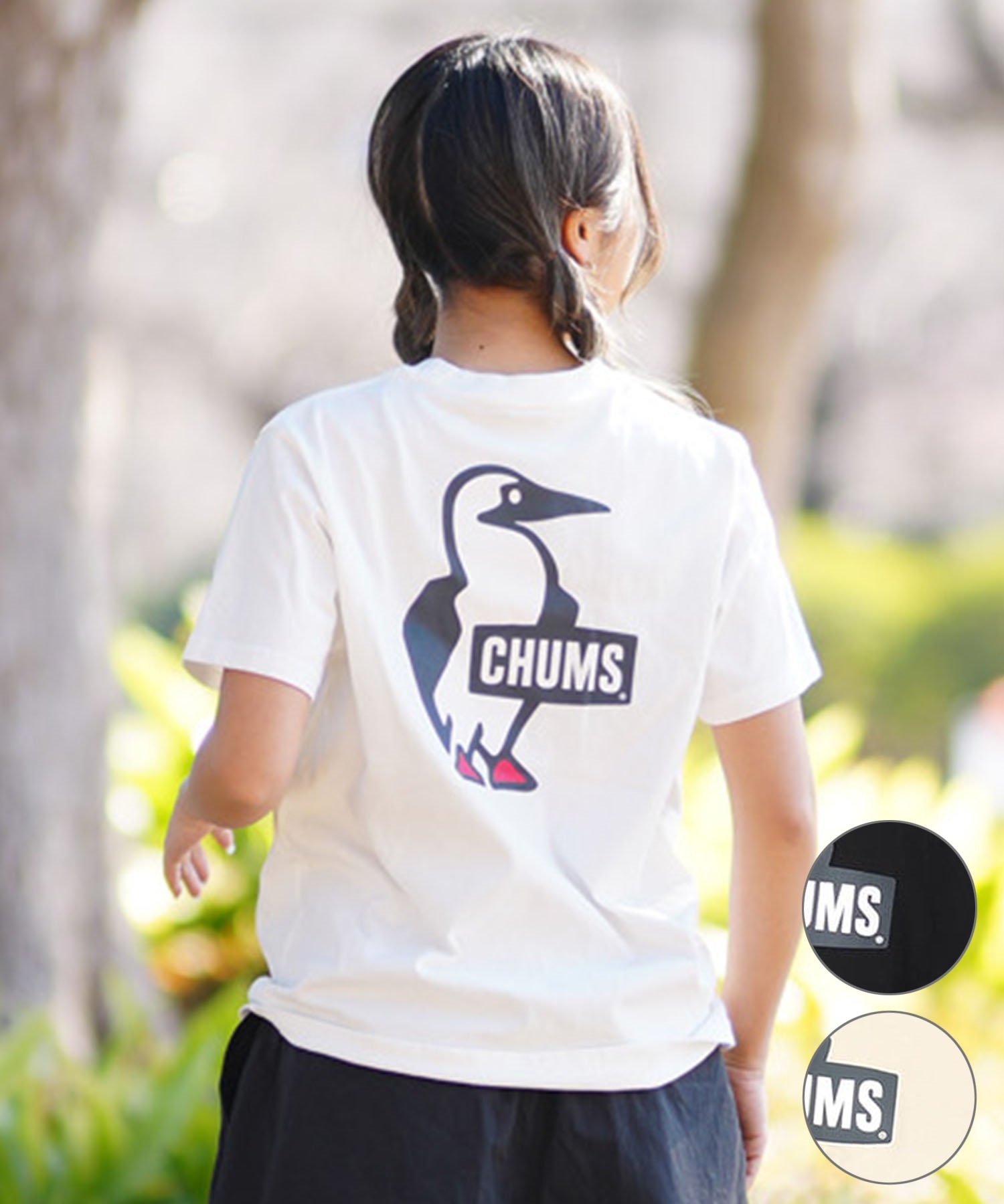 CHUMS チャムス Booby Logo T-Shirt レディース 半袖Tシャツ バック