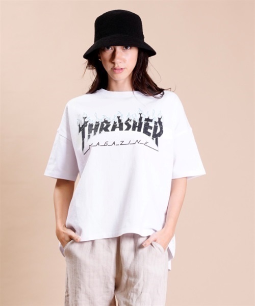 THRASHER スラッシャー THML-006 SPRIT レディース 半袖 Tシャツ KK1 D22(BLBK-FREE)