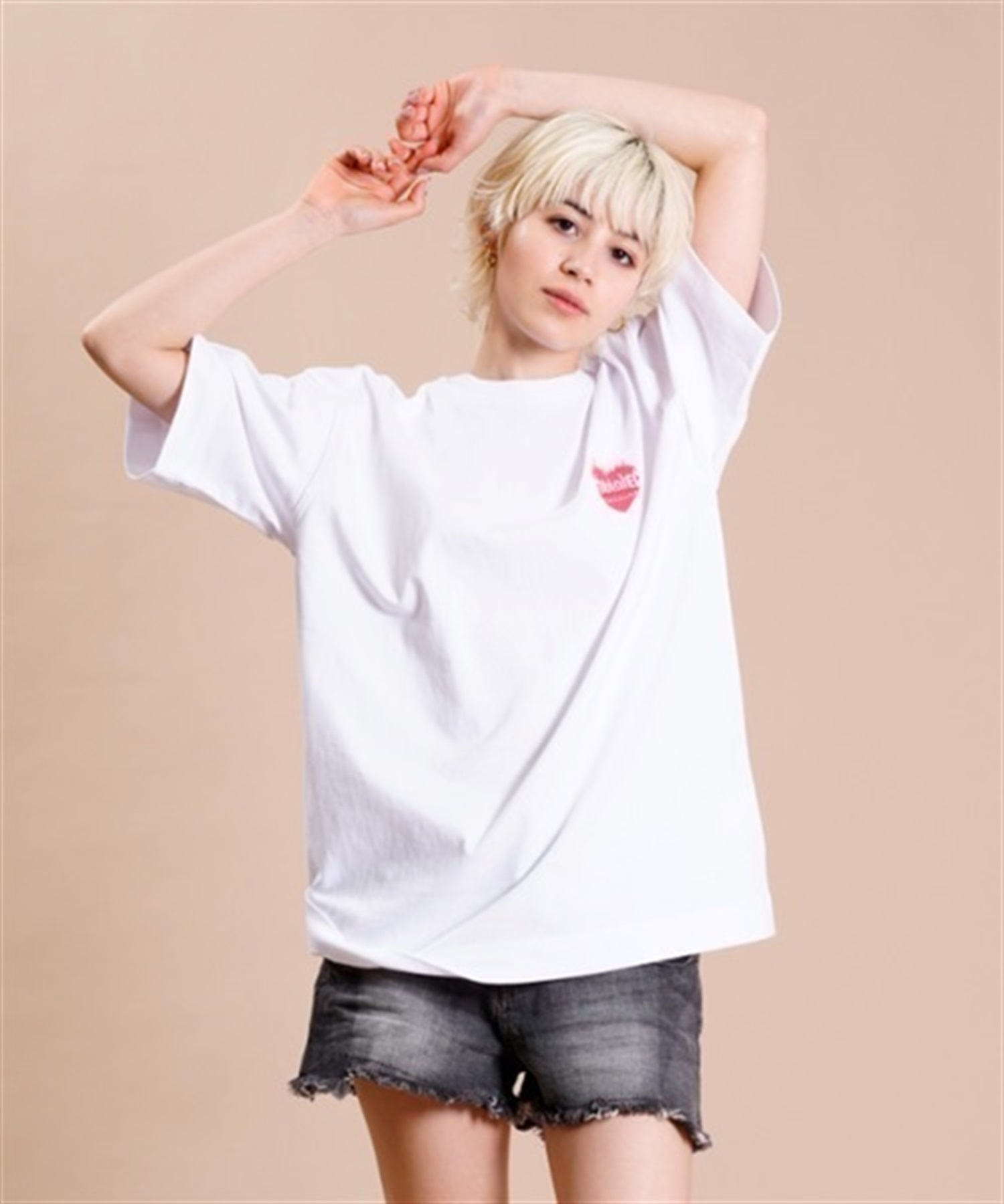 THRASHER スラッシャー THML-001 BHEART レディース 半袖 Tシャツ KK1 D24(WTPK-M)