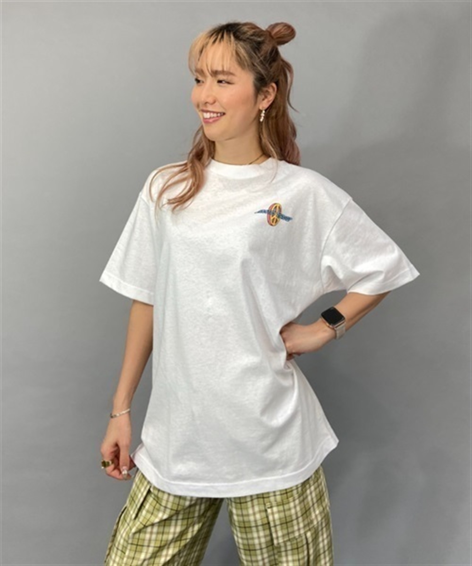 SANTA CRUZ サンタクルーズ BARBED OVAL DOT S/S TEE 502231432 レディース 半袖 Tシャツ バックプリント KK1 C28(BK-M)