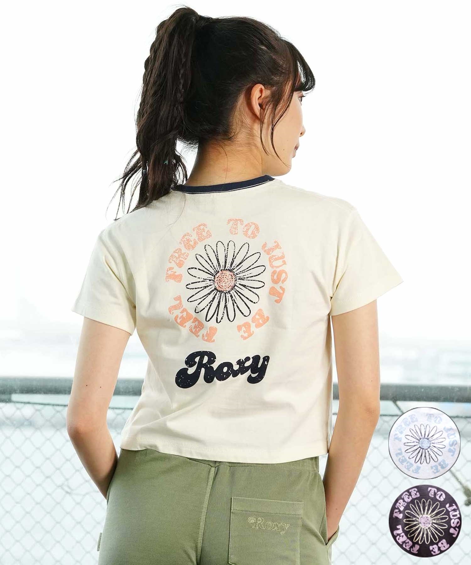 ROXY ロキシー RST241619T レディース 半袖 Tシャツ フリールフリーショートスリーブティーシャツ クルーネック(OWT-M)