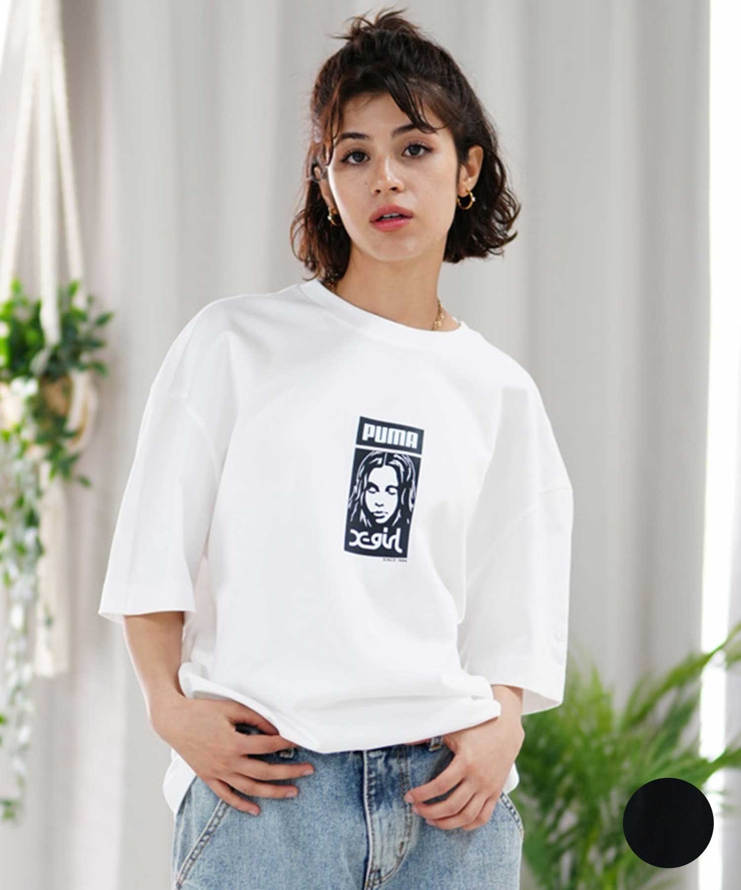 PUMA プーマ×X-girl 684307 半袖 Tシャツ オーバーサイズ ロゴT ワン