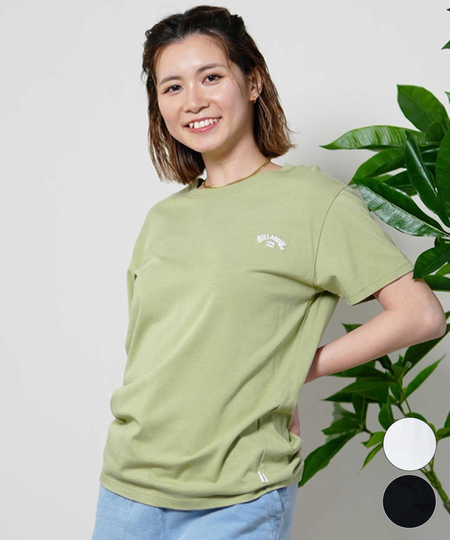 【クーポン対象】BILLABONG ビラボン ONE POINT ARCH LOGO TEE BE013-200 レディース 半袖 Tシャツ ワンポイント レギュラーフィット(WHT-M)