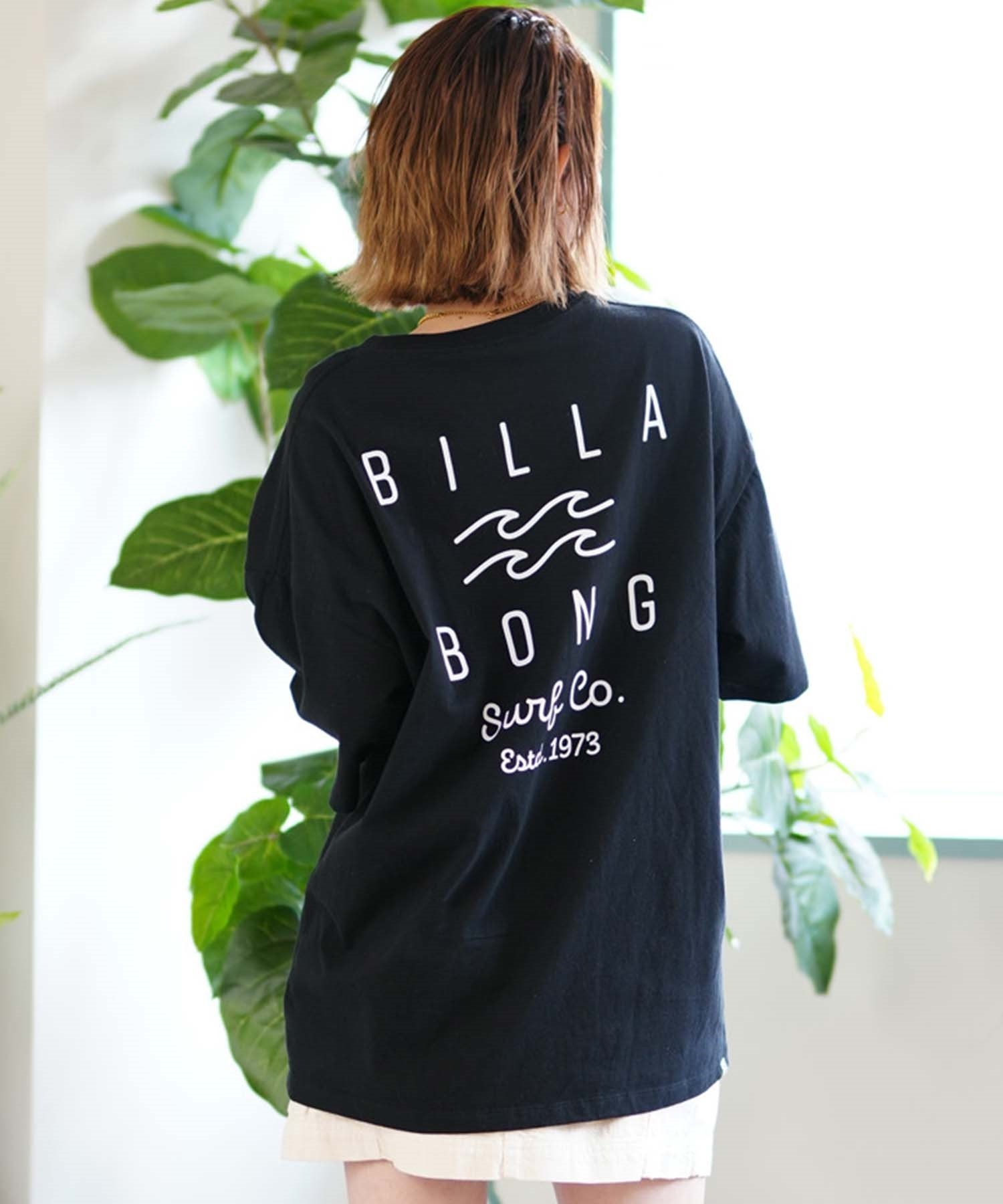 【クーポン対象】BILLABONG ビラボン SOFT CLEAN LOGO LOOSE TEE レディース 半袖Tシャツ ビックシルエット BE013-211(BLK-M)