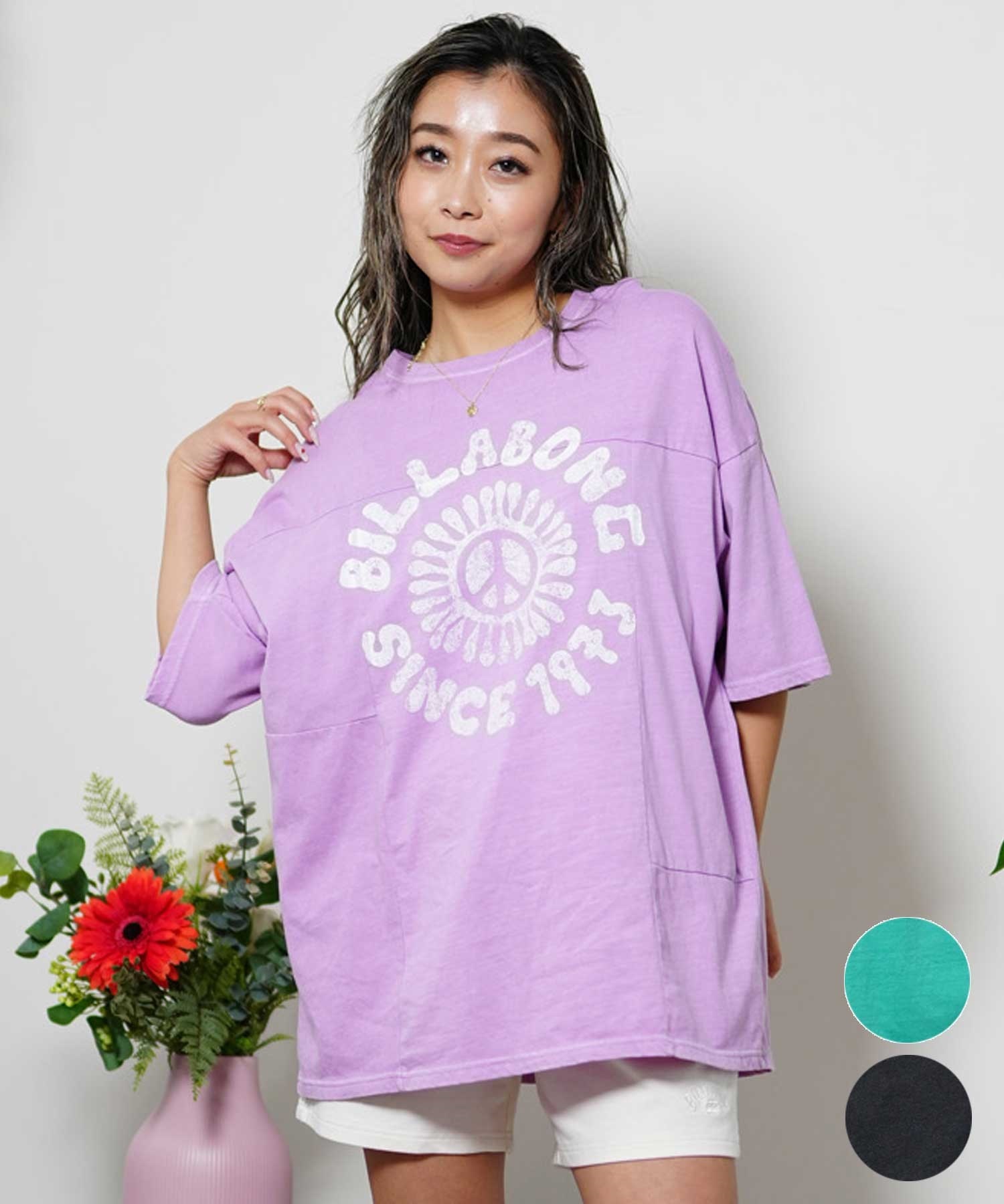 【クーポン対象】BILLABONG ビラボン BE013-213 レディース 半袖 Tシャツ ビックシルエット(BSD-M)