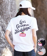 CHUMS チャムス Let's Go out on Holidays! Work Out Dry T レディース 半袖Tシャツ バックプリント CH11-2377(W001-M)