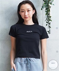 【クーポン対象】RVCA ルーカ レディース 半袖Tシャツ チビT ブランドロゴ BE043-222(BLK-S)