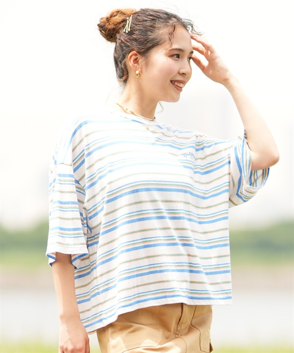 BILLABONG ビラボン レディース Tシャツ 半袖 クロップド丈 ボーダー BE01C-205