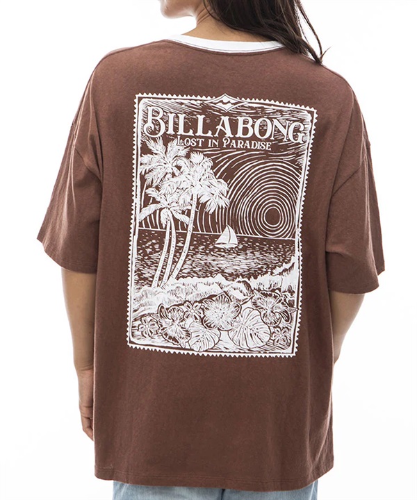 BILLABONG ビラボン レディース トリムTシャツ 半袖 バックプリント ルーズフィット BE01C-208