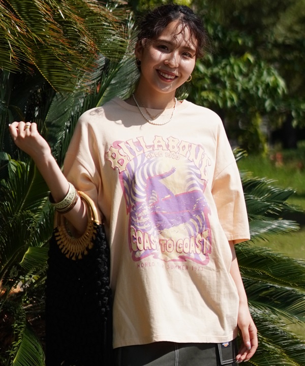 BILLABONG ビラボン レディース Tシャツ 半袖 フロントプリント バックプリント ルーズフィット BE01C-209