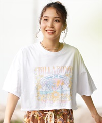 BILLABONG ビラボン レディース Tシャツ 半袖 クロップド丈 フロントプリント BE01C-214 ムラサキスポーツ限定(WHT-M)