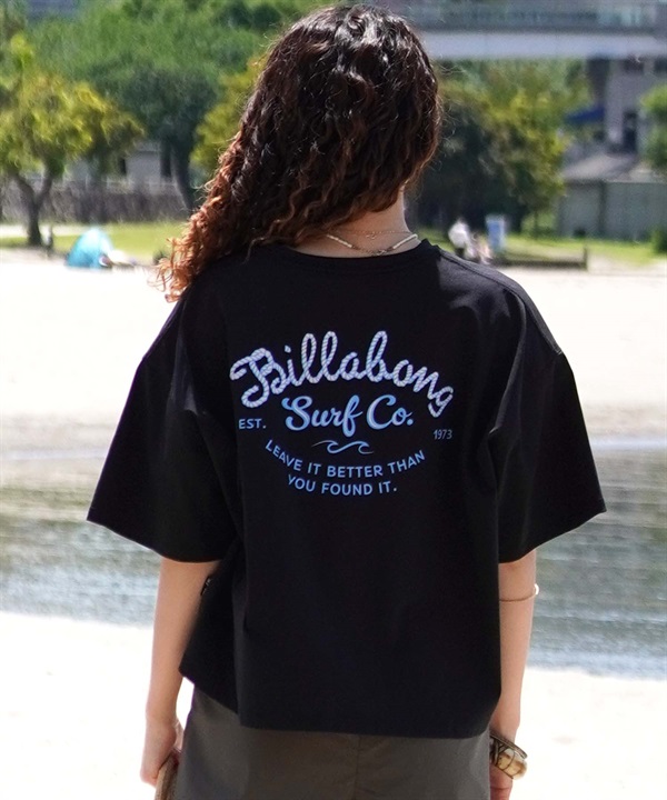 BILLABONG ビラボン 半袖 ラッシュガード レディース Tシャツ クロップド丈 バックプリント 水陸両用 BE01C-854