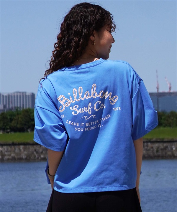 BILLABONG ビラボン 半袖 ラッシュガード レディース Tシャツ クロップド丈 バックプリント 水陸両用 BE01C-854