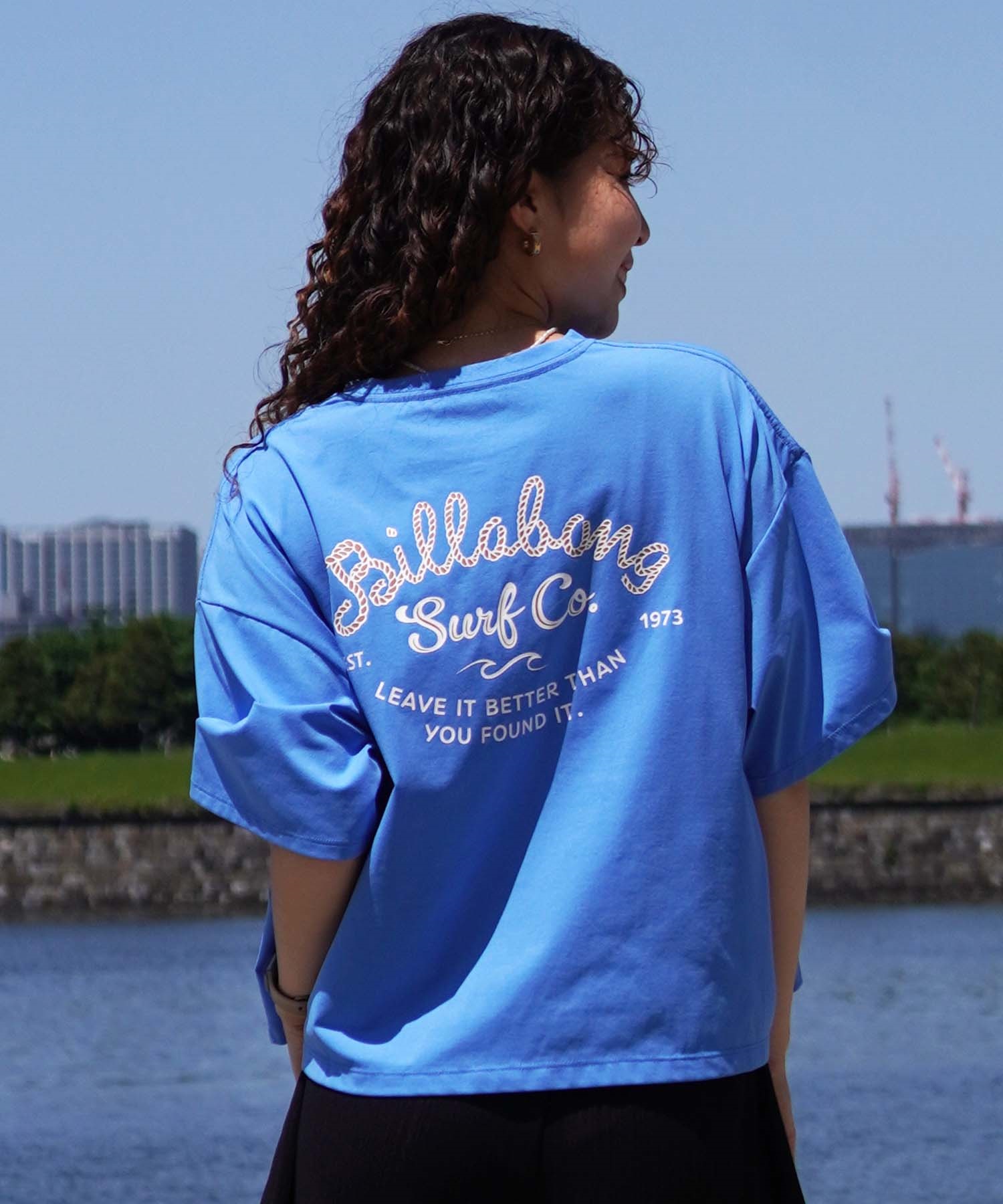 BILLABONG ビラボン 半袖 ラッシュガード レディース Tシャツ クロップド丈 バックプリント 水陸両用 BE01C-854(BJZ0-M)