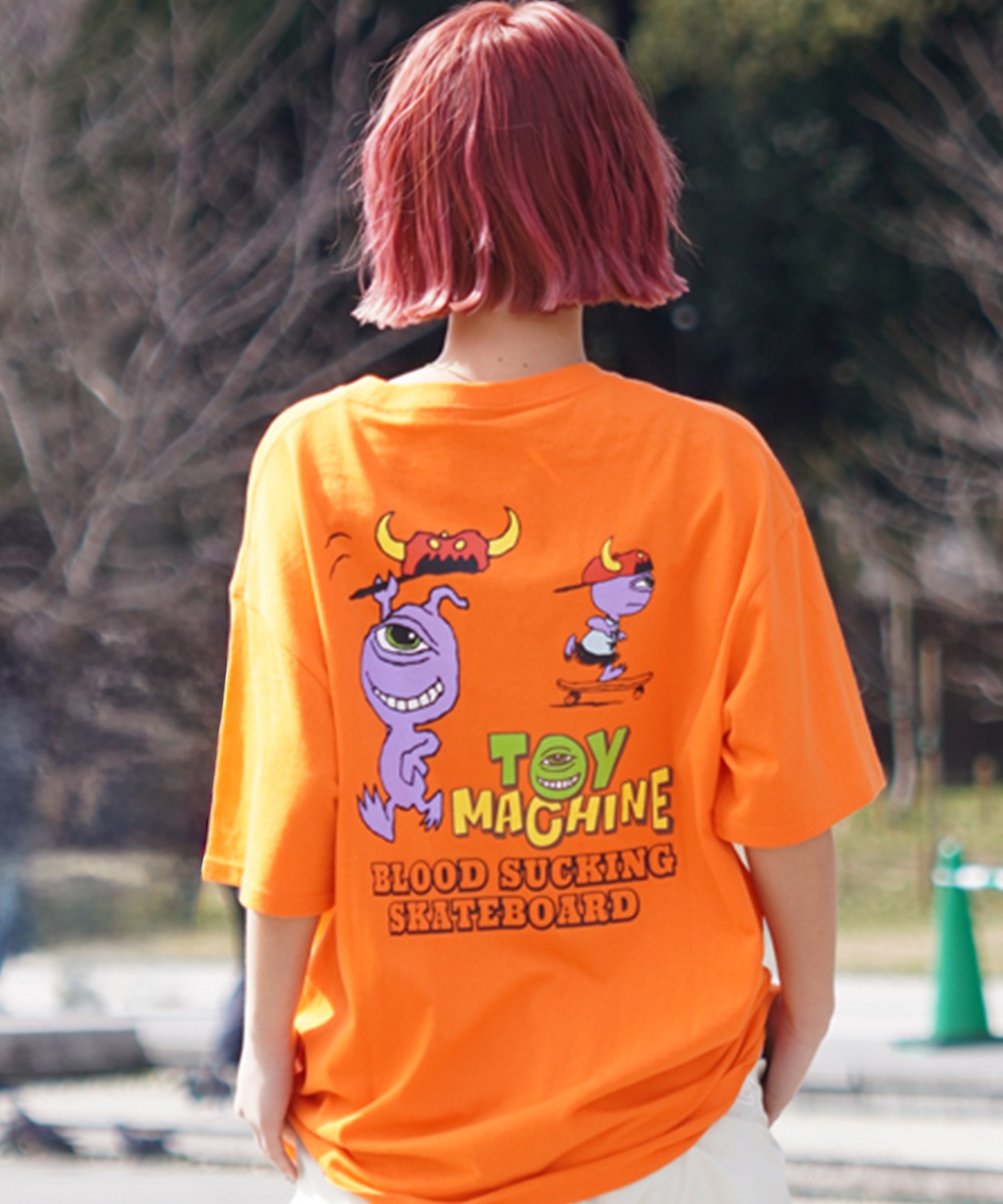 【ムラサキスポーツ限定】 TOY MACHINE トイマシーン レディース 半袖 Tシャツ オーバーサイズ DESI LTD MTMSEST14(ORG-M)