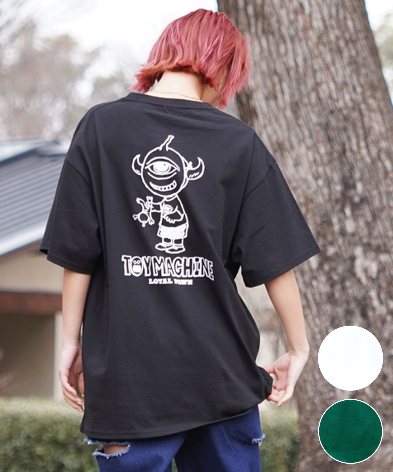 【ムラサキスポーツ限定】 TOY MACHINE トイマシーン レディース 半袖 Tシャツ オーバーサイズ DESI LTD MTMSEST16(WHITE-M)