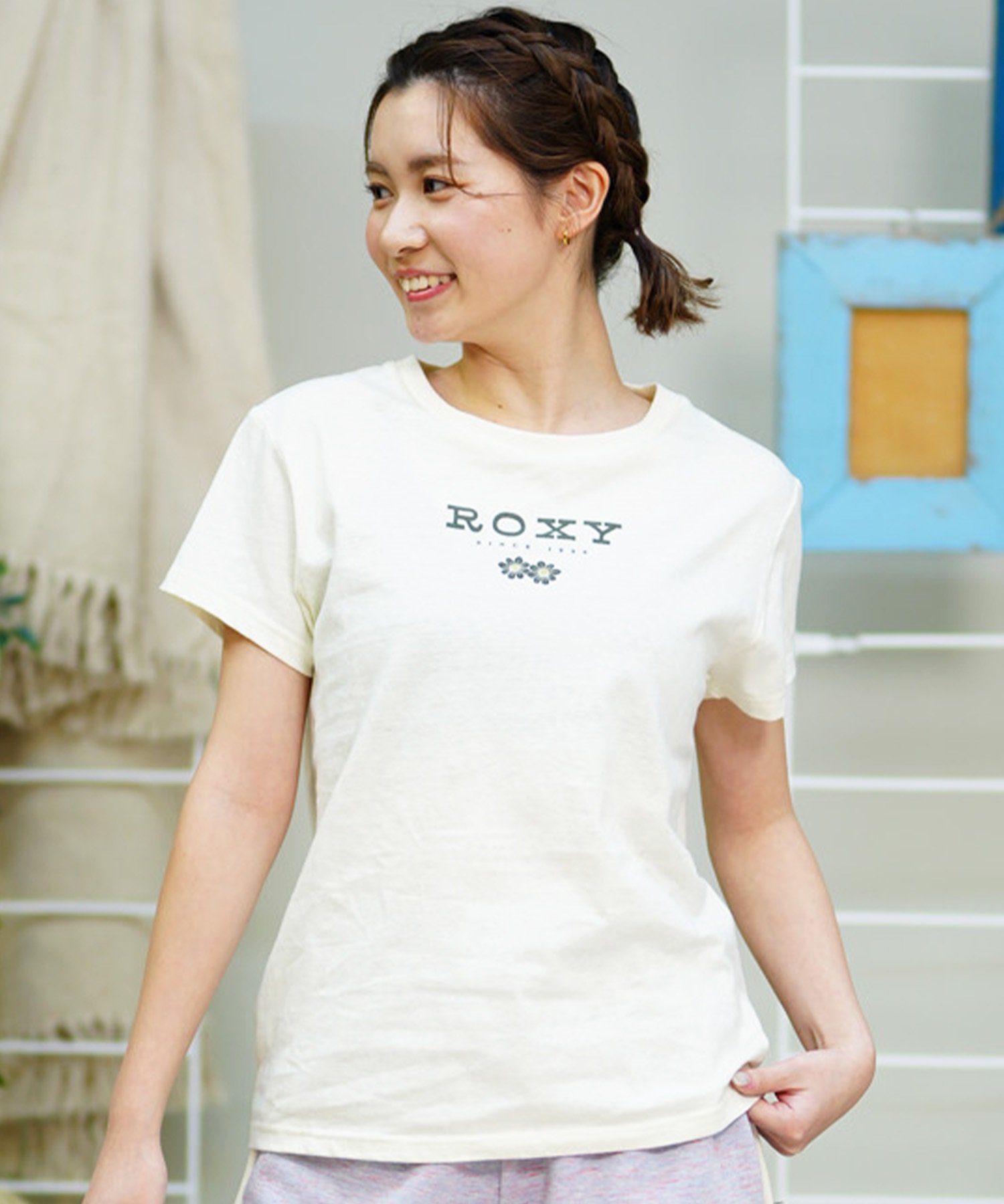 roxy ストア t シャツ ムラサキ スポーツ