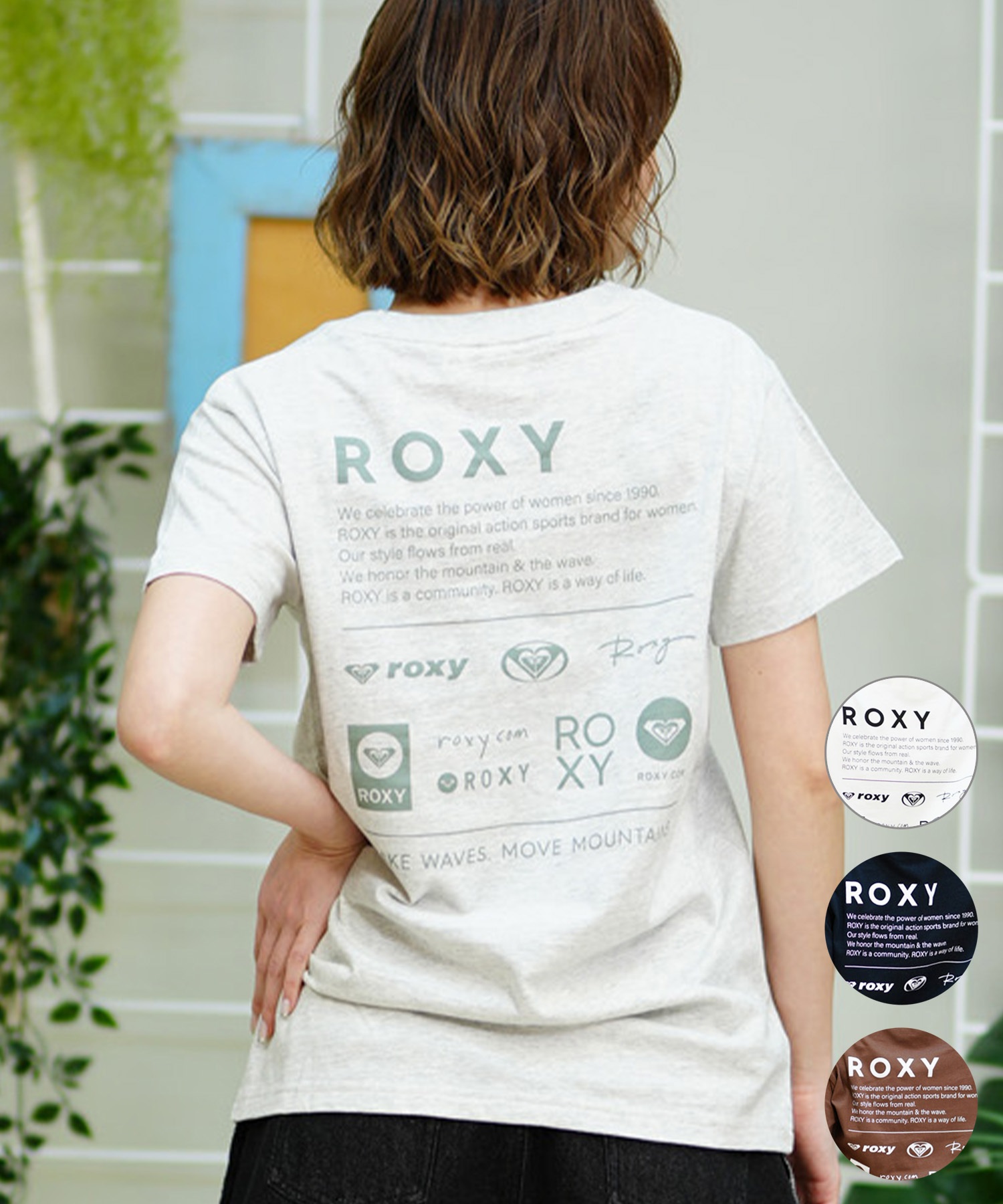 ROXY ロキシー レディース 半袖 Tシャツ バックプリント ブランドロゴ RST242625T(OWT-S)