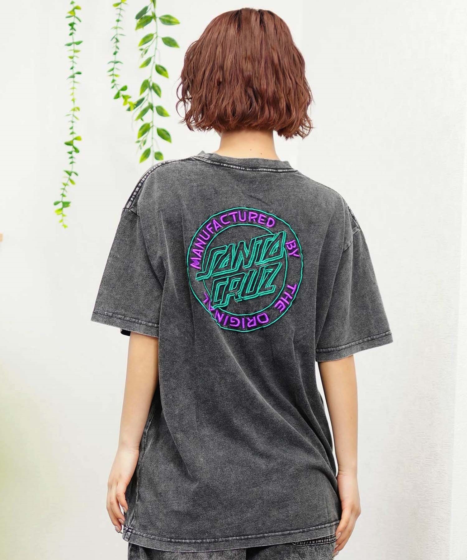 SANTACRUZ サンタクルーズ レディース 半袖 Tシャツ 刺繍ロゴ オーバーサイズ ユニセックス ムラサキスポーツ限定 502242441(GREEN-M)