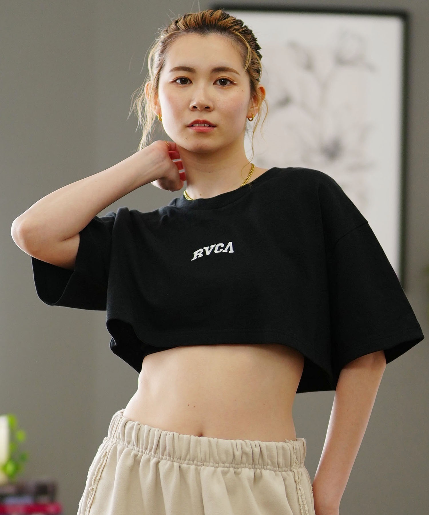 RVCA ルーカ CROP LTD レディース 半袖 Tシャツ BE04C-P20(BLK-S)