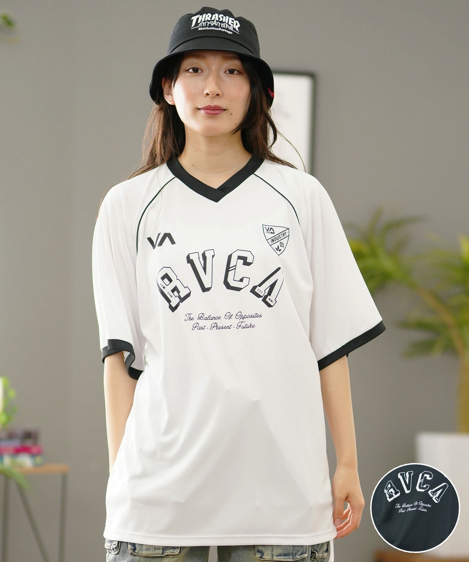 RVCA ルーカ ゲームシャツ レディース 半袖 Tシャツ BE04C-P23(WHT-S)