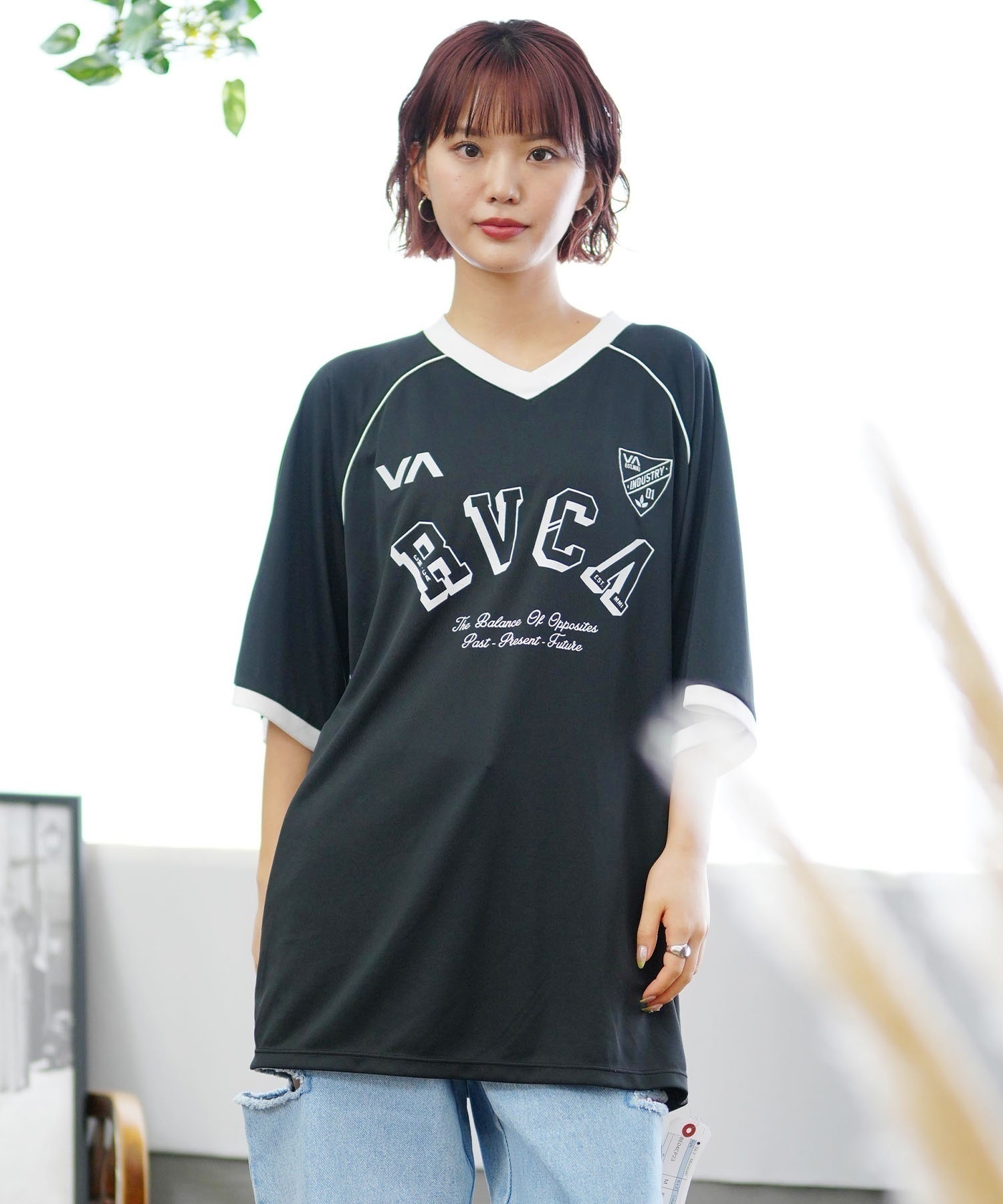 RVCA ルーカ ゲームシャツ レディース 半袖 Tシャツ BE04C-P23(BLK-S)