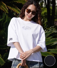 LOVE BOAT ラブボート レディース 半袖 Tシャツ カットアウト CROP LB-ST08(WH-M)