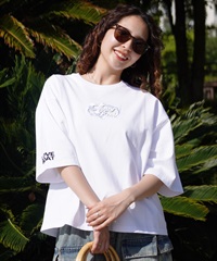 LOVE BOAT ラブボート レディース 半袖 Tシャツ カットアウト CROP LB-ST08(WH-M)