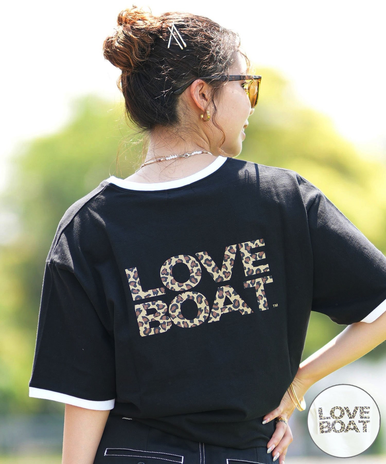 LOVE BOAT ラブボート リンガーTシャツ レディース 半袖 Tシャツ バックプリント LB-ST16(IV-M)