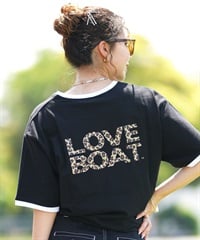 LOVE BOAT ラブボート リンガーTシャツ レディース 半袖 Tシャツ バックプリント LB-ST16(BK-M)