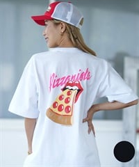 PIZZANISTA ピッザニスタ 半袖 Tシャツ レディース バックプリント オーバーサイズ PNTL242-01 ムラサキスポーツ限定