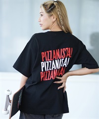 PIZZANISTA ピッザニスタ 半袖 Tシャツ レディース バックプリント オーバーサイズ PNTL242-02 ムラサキスポーツ限定